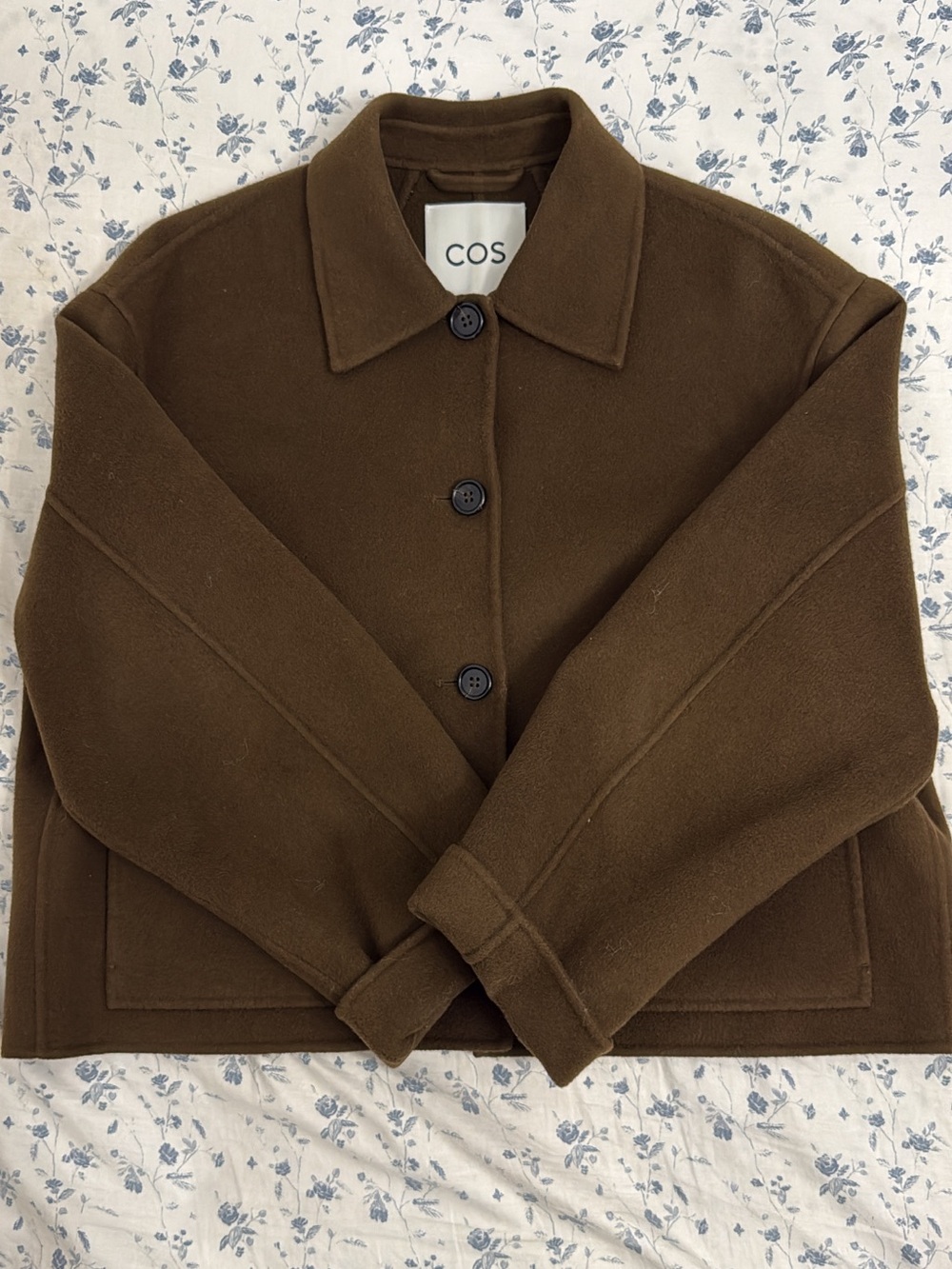 COS Women's Brown Wool Button Jacket